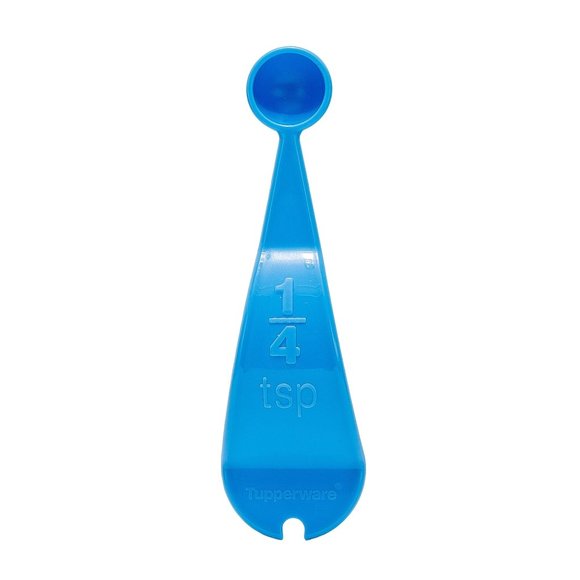 Tupperware 1/4 TSP Measuring Spoon Raindrop Blue Embossed Curved Replacement - Picture 1 of 3
